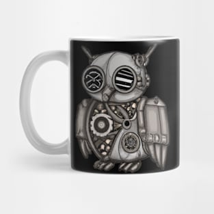 steampunk owl, cyberpunk owl, owl with armor, robo owl Mug